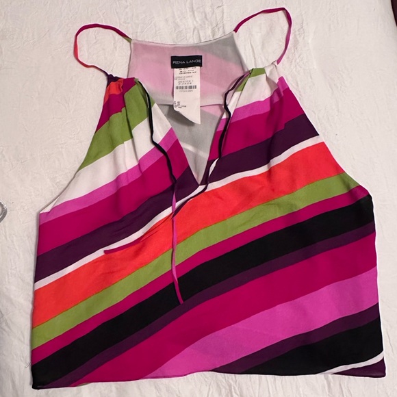 Rena Lange Lined Silk Sleeveless Blouse Multicolor Large Measurements Included - Picture 4 of 7